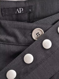 Spice Girls Autumn Personality Irregular Belts With A Shenting Suit Rivets Casual Loose-Fitting Broad-Legged Trousers