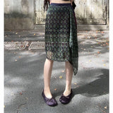 2026 Summer Fashion Fashion Printing Temperament Thin Fake Two Irregular Skirts Women's New Short Skirt Tide