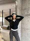 New Fake Two Folded Design Long-Sleeved T-Shirt Women's Autumn And Winter Fashion To Play The Bottom Of The Top Of The Women's T-T-Tao