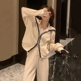923 # Net Red Sports Set Female Autumn Student Korean Version Of Loose Fashion Leisure Two Sets Of Running Clothes