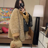 2025 Winter New Two Sides Wearing Lamb Wool Coat Women's Long Fur Locomotive Clothing Thicker Warm Coat