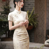 Purely Want The New Chinese Style Improved Version Of The Cheongsam Dress Women's Summer Design Sense Of Small Body-In-Comb And Hips Long Dress