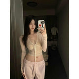 Fashion Babes Splicing V Collar Shoulder Long-Sleeved T-Shirt Girl Spring New Slimming Inside Stacked Bottom Shirt Tide