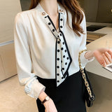 Early Autumn Chiffon Women's Shirt Autumn Dress 2025 New Top Women's Design Sense Niche T-Shirt