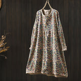 Medium-Long Crushed Flower Knitted Dress Women 2026 Autumn And Winter New Retro Cotton Silk Giant Good-Looking Early Autumn Sweater Skirt