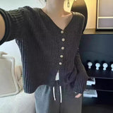 KANING Long-Sleeved V-Neck Elegant Knitted Cardigan Women's 2026 New Simple Thin Sweater Women's Clothing Outside