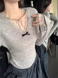 French Small Fragrant Lace Lace Slim Design Women V Autumn And Winter Pure Lust Wind Thin Repair Body
