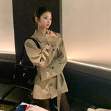High-End Windwear Coat Women's Autumn New Women's Kaqi English Wind Small Man To Collect Waist Short Coat Tide