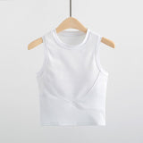Sports Fitness Running Yoga Clothes Handwear Women's Summer New Fast-Fits Short With Breast Pad Tops