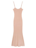 Lightly Familiar Wind Sister Tight Solid Color Sling Dress Women Autumn New Slimmed-Buty-Bum Fishtail Long Dress