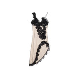 Lace Splicing Sling Dress Women's Summer V Collar Sexy Open Skirt Irregular Style Dress