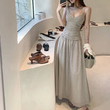 Parma Old Street_French Heroine V-Neck Lattice Sling Skirt 2026 Summer New French Dress