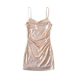 Spice Girls Summer Sexy Chiffon PU Girls Series Suspension Dress Brightly Closes The Waist Night Shop Dress