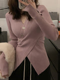 Kaning Pure Wind V-Neck Thin Sweater Women 2026 Autumn And Winter New Fork Tsets Inside The Knitting Shirt