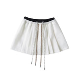 Autumn New Color Double Waist Rope 100 Folding Short Skirt Korean Age-Red Waist Draw Rope Anti-Walking A-Word Half Skirt