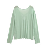 Loose Lazy Long Sleeve Sunscreen Fitness T-Shirt Languid Back Cross Top Yoga Clothes Thin Sweatshirt Shirt Women