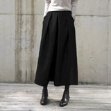 2026 Autumn And Winter New Skirts Loose Broad Leg Pants Nine Trousers Hair, Tight Waist Wide Leg Pants
