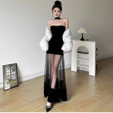 2025 Babes Yarn Design Solid Color Velvet Dress Female Pure Birthday Party Dress Thin Dress