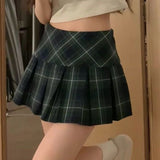 Lattice Jk Skirt Women Summer High Waist Thin College Style A Short Skirt Anti-Light Lattice