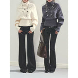 KANING Mahjong Bat Sleeve Turtleneck Sweater Women 2026 Autumn And Winter New Lanky Knitting Shirt