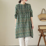 2026 Summer New Literary Sweet Organ Folded Lace Shirt Women's Long-Sleeved Dress