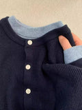 KANING Red Fake Two Knitted Cardigan Women 2026 Autumn New Design Long-Sleeved Sweater Wears A Female
