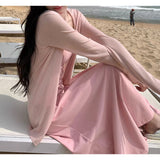 KANING Thin Lazy Wind Long Outside The Open Shirt Women 2026 Autumn And Summer Women's New Knitted Coat Top