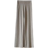 KANING Crotch Knitted Broad-Legged Trousers Women 2026 Autumn And Winter High Waist Hanging Mop Lengthened Leisure Straight Pants