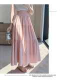 Fashion Folded Lining High Waist Slim Half-Dress Woman Medium Long Slim Slim Cake Dress Girl