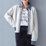 2026 New Net Red The Same Girl Knitting Two Splicing Tops Fashion Cardigan