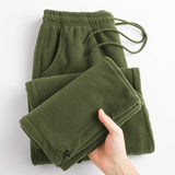 Light Gray Heavy Velvet Slings And Velvet Thicken Sports Sleet Straight Trousers Autumn And Winter