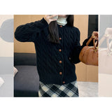 3.11/New In Spring XUAN XIAO JIE Solid Blue Knitted Shirt Woman