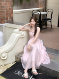 Seaside Holiday French Dress 2025 New Female Pink Fairy Dress Super Fairy Ling Dress Sling Skirt Girl Summer