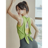 Sports Yoga Vest Women's Summer New Loose Fashion Running Fitness Top Open Beauty Back Shirt T-Shirt