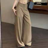 Black Casual Broad-Legged Suit Pants Women's New Large-Size Fat Mm Loose Thin Pear-Shaped Body Straight Pants