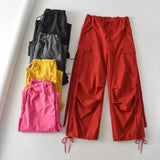 Street Ribbon Low-Sing Loose-Fitting Trousers Personality Multi-Pocket Tight Feet Dance Trousers Tide