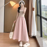 Wave Half-Dress Girl Spring And Summer 2025 New High-Rise Thin Meat A Word In The Long Small French Umbrella Skirt