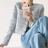 2026 Spring And Autumn New Fashion Small Scented Short Coat Women's Heavy Industry High-Sense Sensing Commuter Long Sleeve Blouse