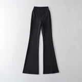 Spice Girls V Waist Design Casual Tight Flares Trousers High Waist Thin Fashion Casual Trousers