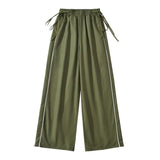 Hottie Summer Personality Strap Fast Dry Pants Loose Broad Leg Trousers Straight Through The Mop Tight Waist Pants