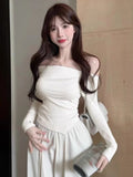 Purely Sexy Shoulder Long-Sleeved T-Shirt Femininity T-Shirt Femininity T-Shirt Girl Tide