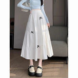 Small Three-Dimensional Bow Splicing Half-Dress Girl Spring And Autumn Elegant Girl Wind Tight Waist A-Shaped Dress