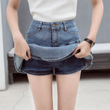 Real Shooting 2025 Summer New Version Of The Denim Lotus Side Half-Body Skirt Fishtail Skirt High Waist Thin And Sweet