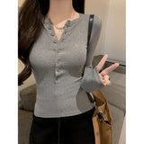 Ins Sexy Pure-Want Button Breast-Feeding Long-Sleeved T-Shirt Women's Autumn Dress V-Neck Fashion Slimming Bottom Top Women's T-Tide