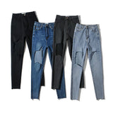 Spice Girls Summer Personality Big Hole Pencil Nine-Point Trousers Elastic Tight Small Foot Pants Fashion Thin