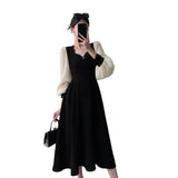 Spring And Autumn New High-End Women's Clothing Cold And Light Wind Early Autumn Waist Dress Unique Meat-Covered Hepburn Small Black Dress