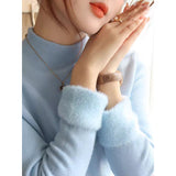 Kaning Plus Thick Bottom Knitted Shirt 2026 Autumn And Winter New One-Piece Collar With Half-High Collar Inside A Sweater