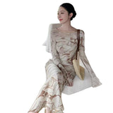 Autumn's Great-Looking Dress Light Extravagant Feeling Niche Does Not Hit The Money To Attend Important Occasions To Print Dress Women