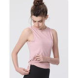 Casual Loose Bag Bag Hoodie Women's Summer Sports Running Fitness Yoga Suit Sleeveless T-Shirt Top