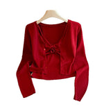 Spring And Autumn 2026 New Korean Version Of The 13-Line Repair Two Sets Of Flowers Knitted Slings Plus Simple Knitted Open Shirt